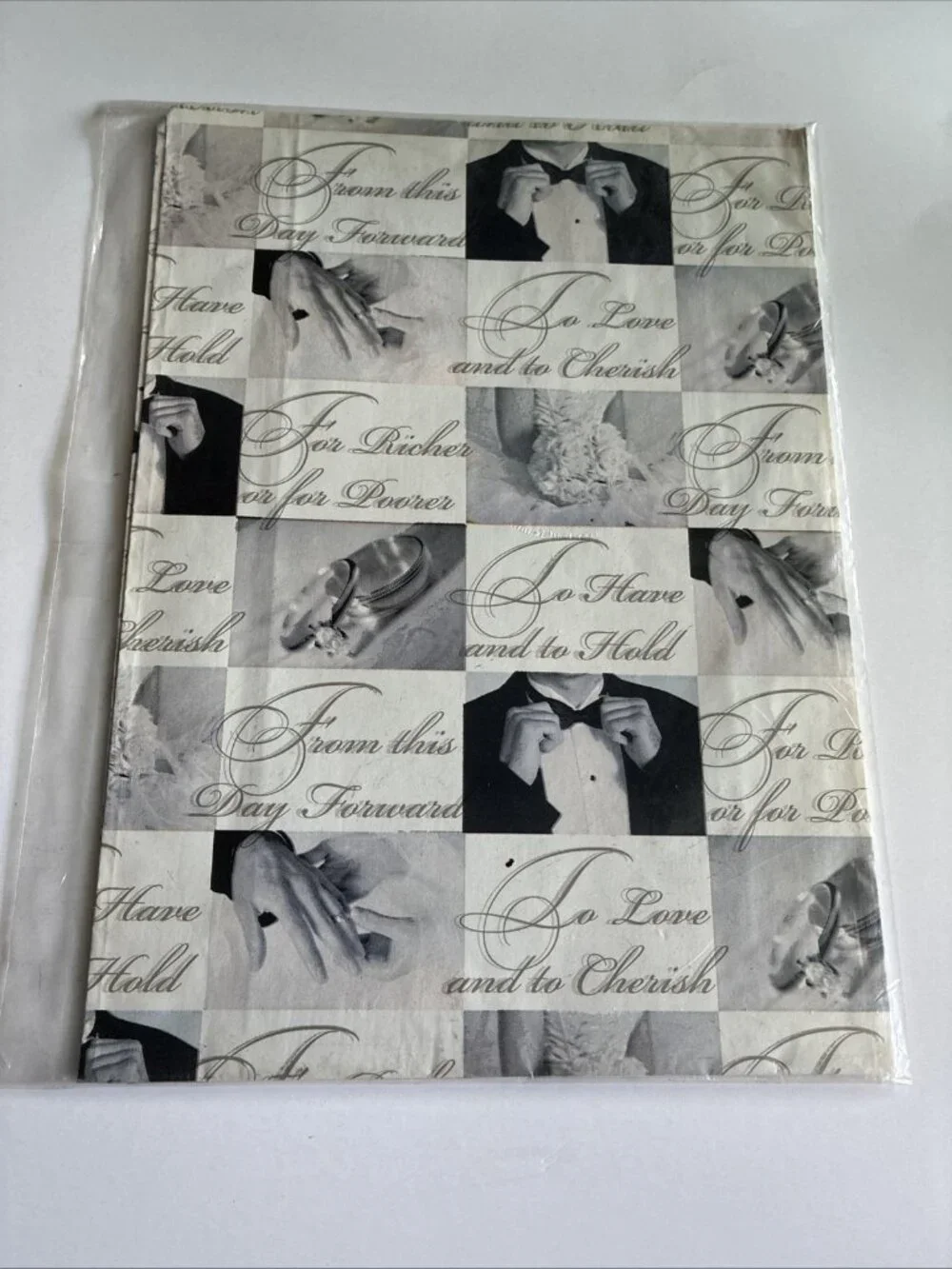 Vintage Wedding Anniversary Gift Wrapping Paper 2 Sheets Heavy Weight